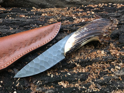 HS-392 Custom handmade beautiful stag horn hunting camping knife best gift for hunting man gift for husband