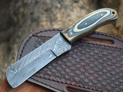 HS-996 Custom handmade Damascus Cowboy bull cutter knife hard wood handle gift for boyfriend gift for husband