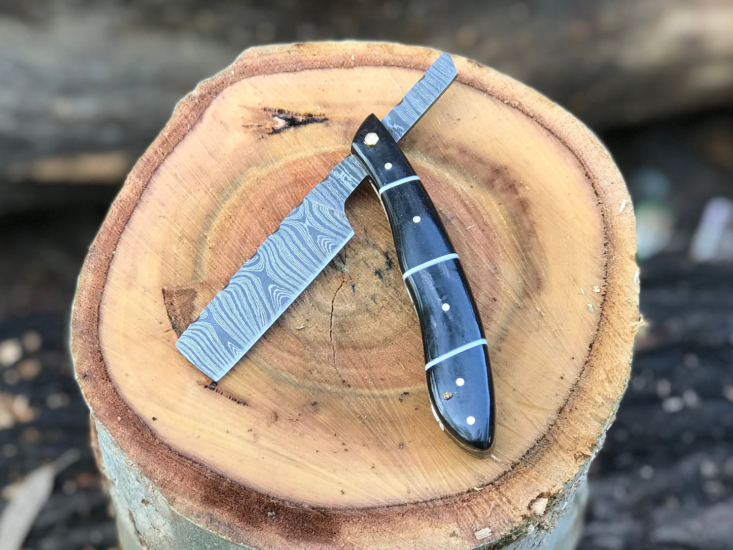HS-1127 " Custom handmade Damascus steel shaving razor very high sharp gift for him gift for Dad