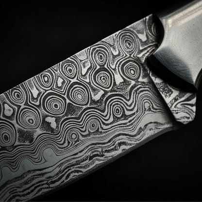 damascus-steel-raindrop-pattern-macro-bull-cutter-blade-detail