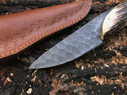 HS-392 Custom handmade beautiful stag horn hunting camping knife best gift for hunting man gift for husband