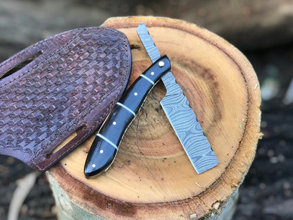 HS-1127 " Custom handmade Damascus steel shaving razor very high sharp gift for him gift for Dad