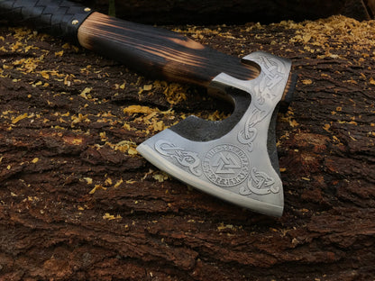 HS-1046 Beautiful custom handmade Viking axe best gift for husband gift for boyfriend
