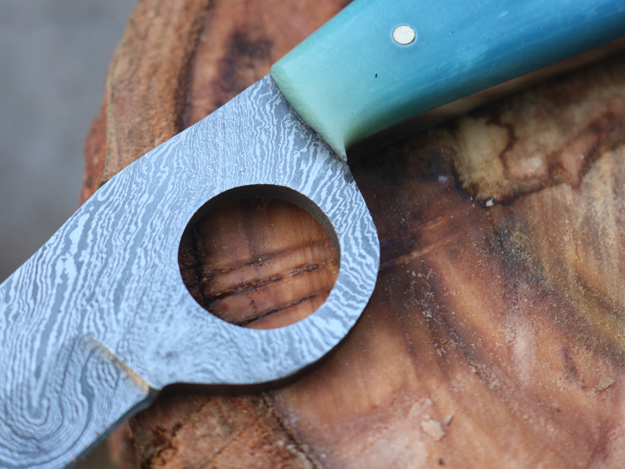 HS-997 Custom handmade Damascus Steel bull cutter knife bone handle gift for cowboy gift for Friend