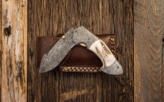 Custom Handmade Damascus Pocket Knife
