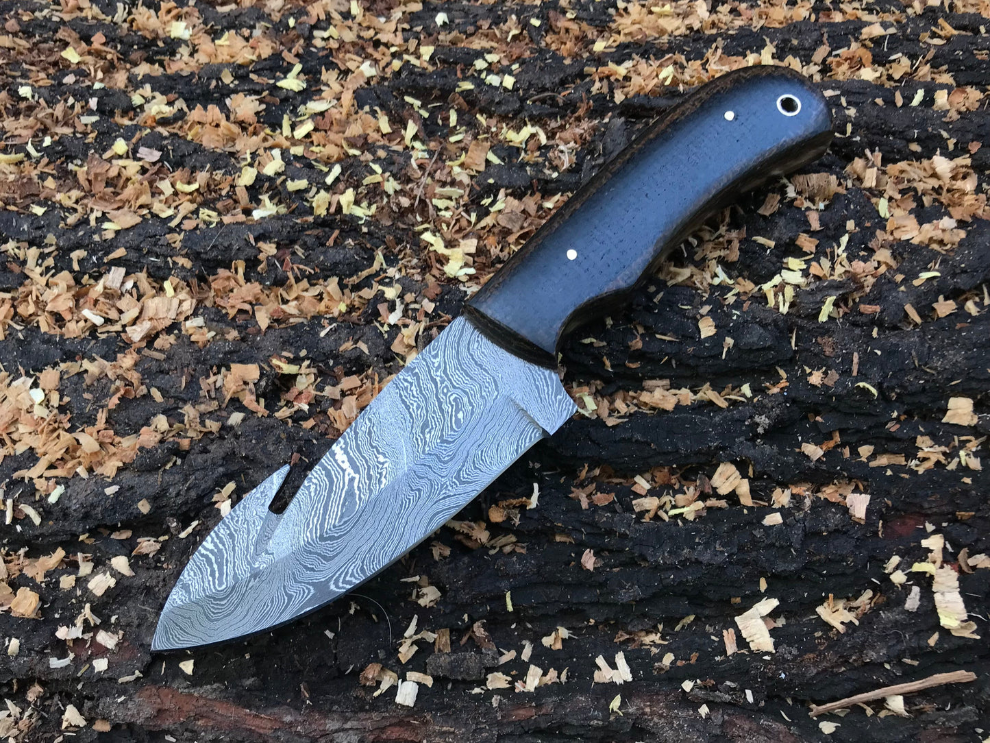 HS-591 Custom handmade Damascus gut hook hunting skinning knife best gift for him