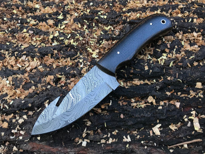 HS-591 Custom handmade Damascus gut hook hunting skinning knife best gift for him