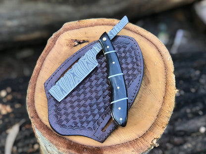 HS-1127 " Custom handmade Damascus steel shaving razor very high sharp gift for him gift for Dad