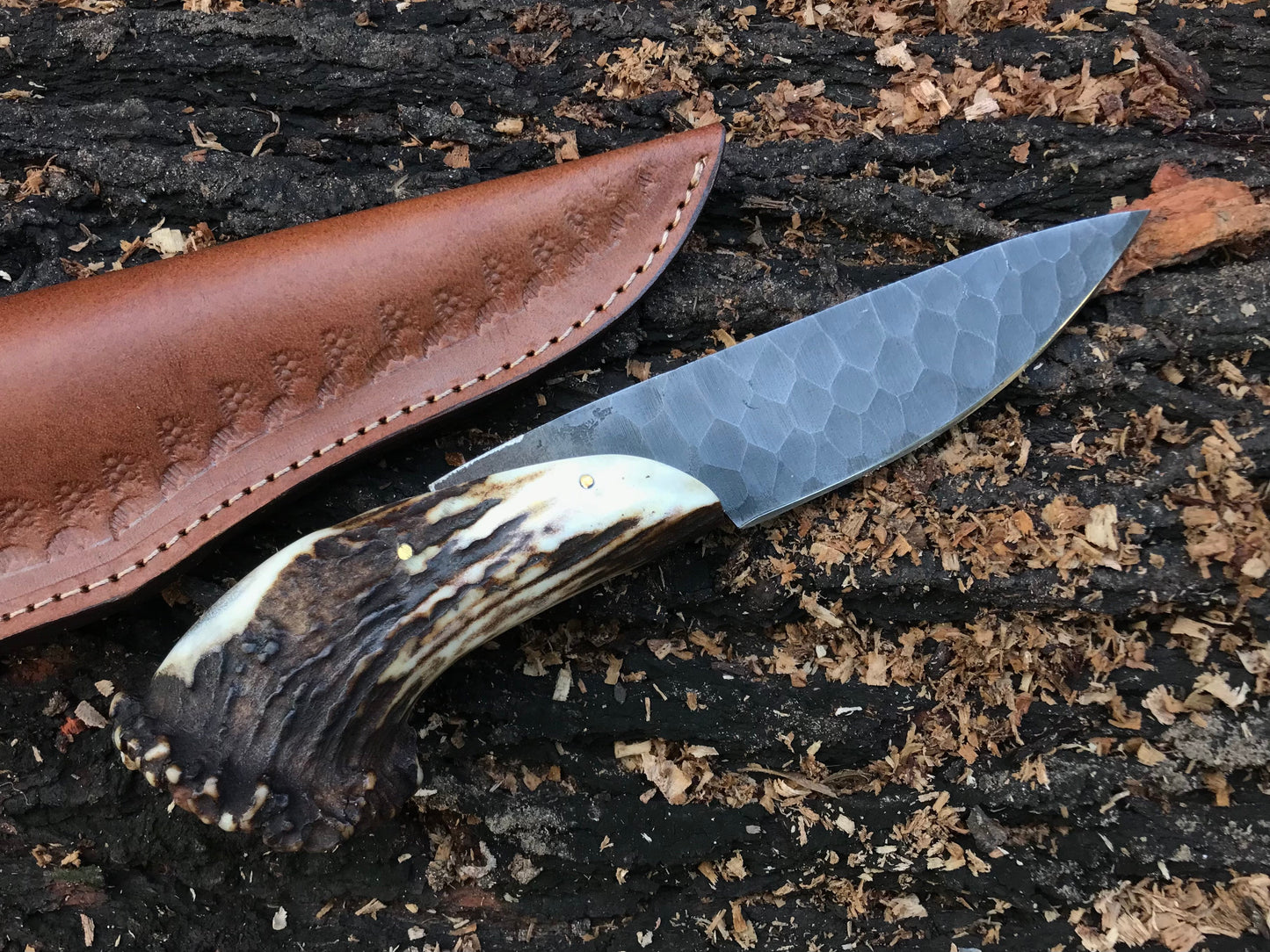 HS-392 Custom handmade beautiful stag horn hunting camping knife best gift for hunting man gift for husband