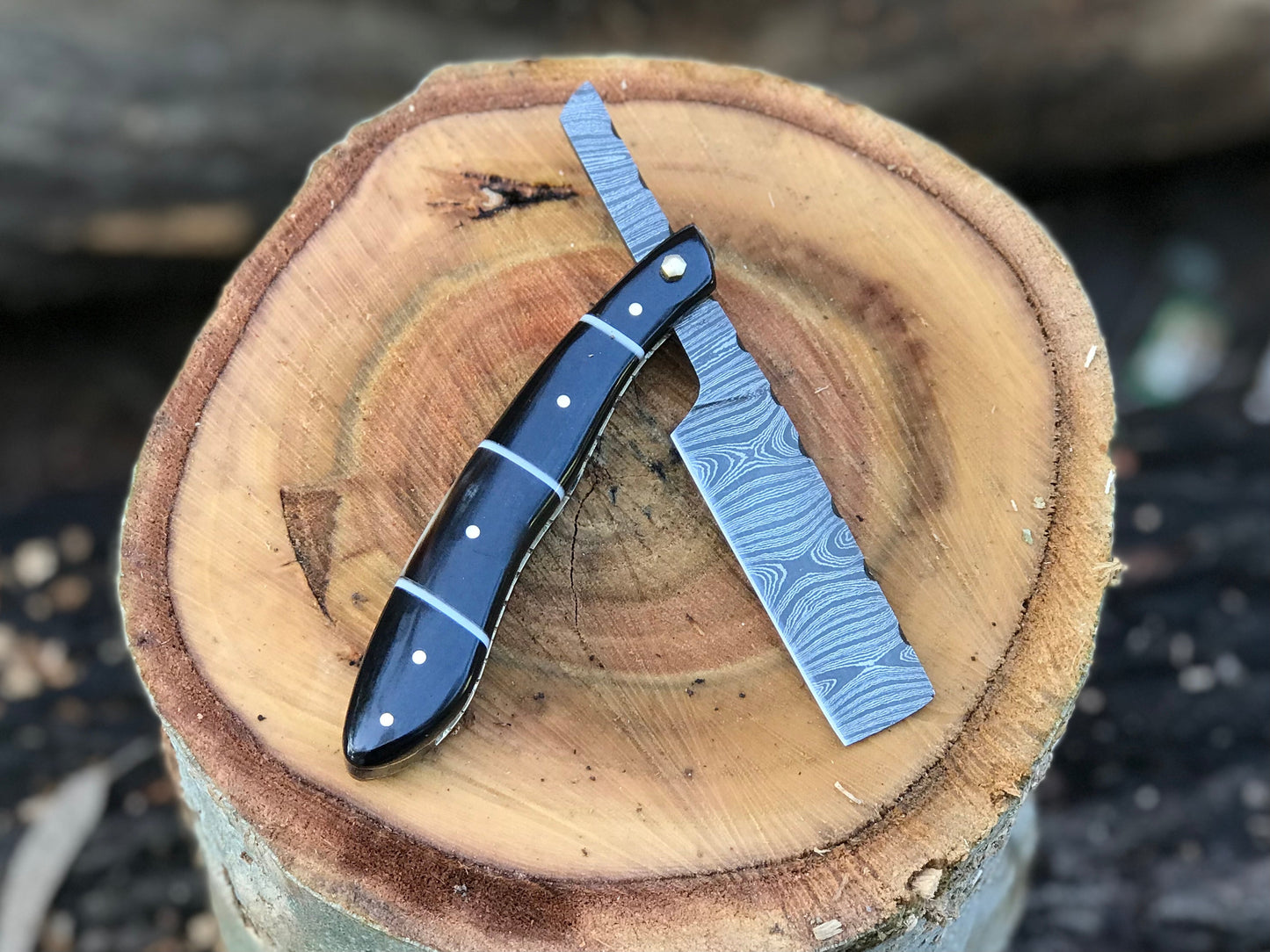 HS-1127 " Custom handmade Damascus steel shaving razor very high sharp gift for him gift for Dad