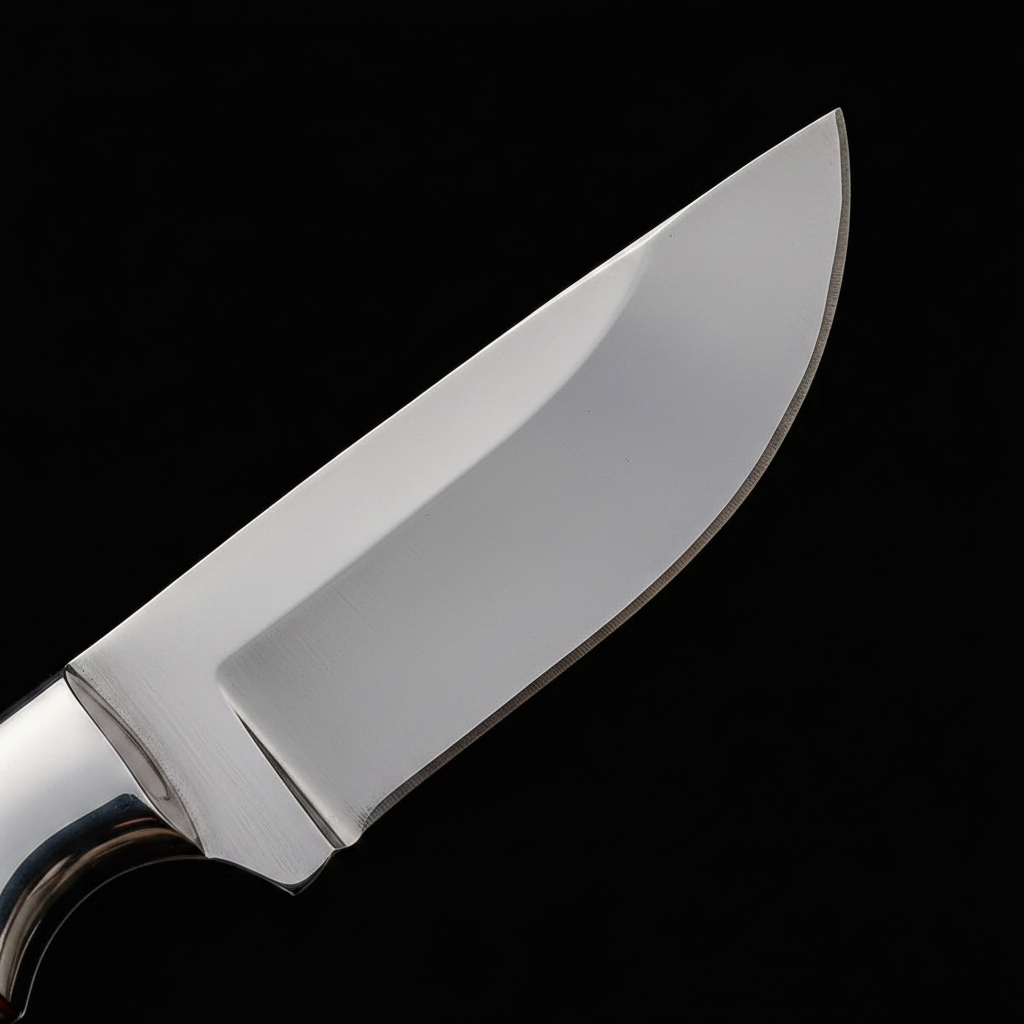 Macro polished mirror finish clip point blade steel bolster handmade skinner knife