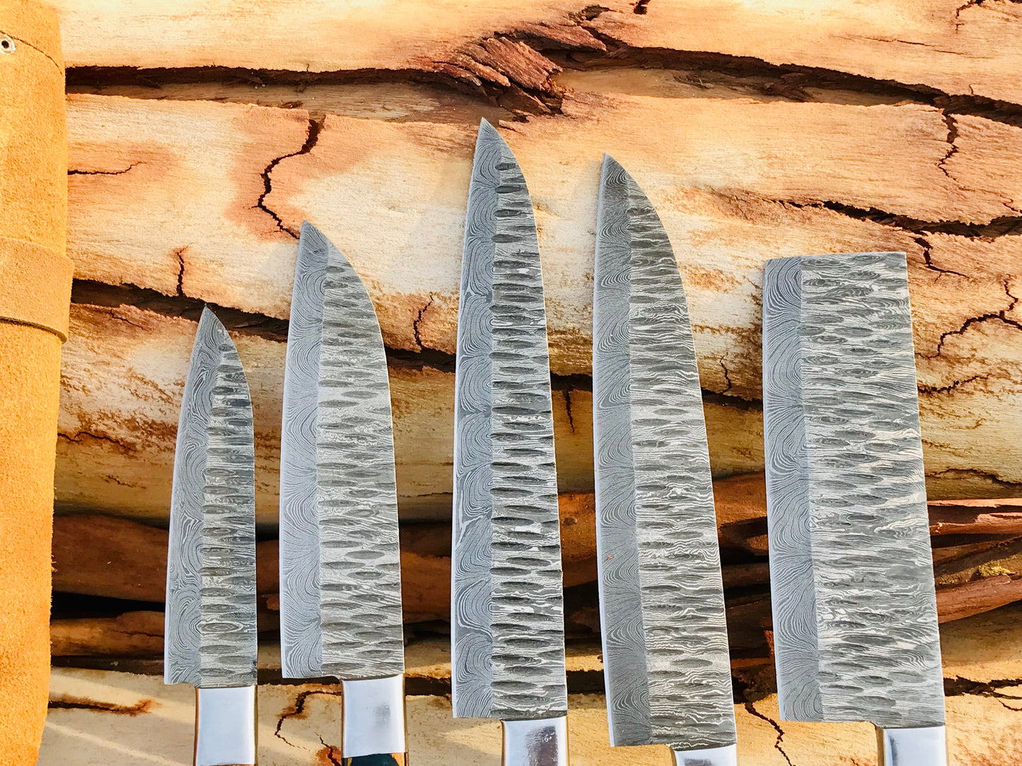 HS-153 Custom handmade Damascus chef set’ kitchen knives ‘ gift for him beautiful gift for husband