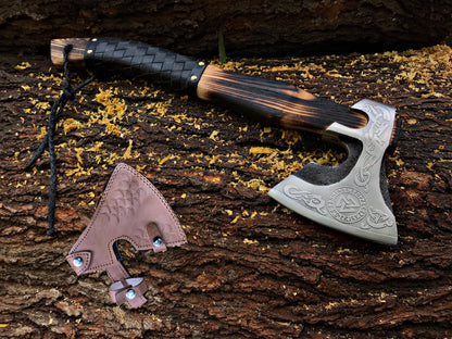 HS-1046 Beautiful custom handmade Viking axe best gift for husband gift for boyfriend