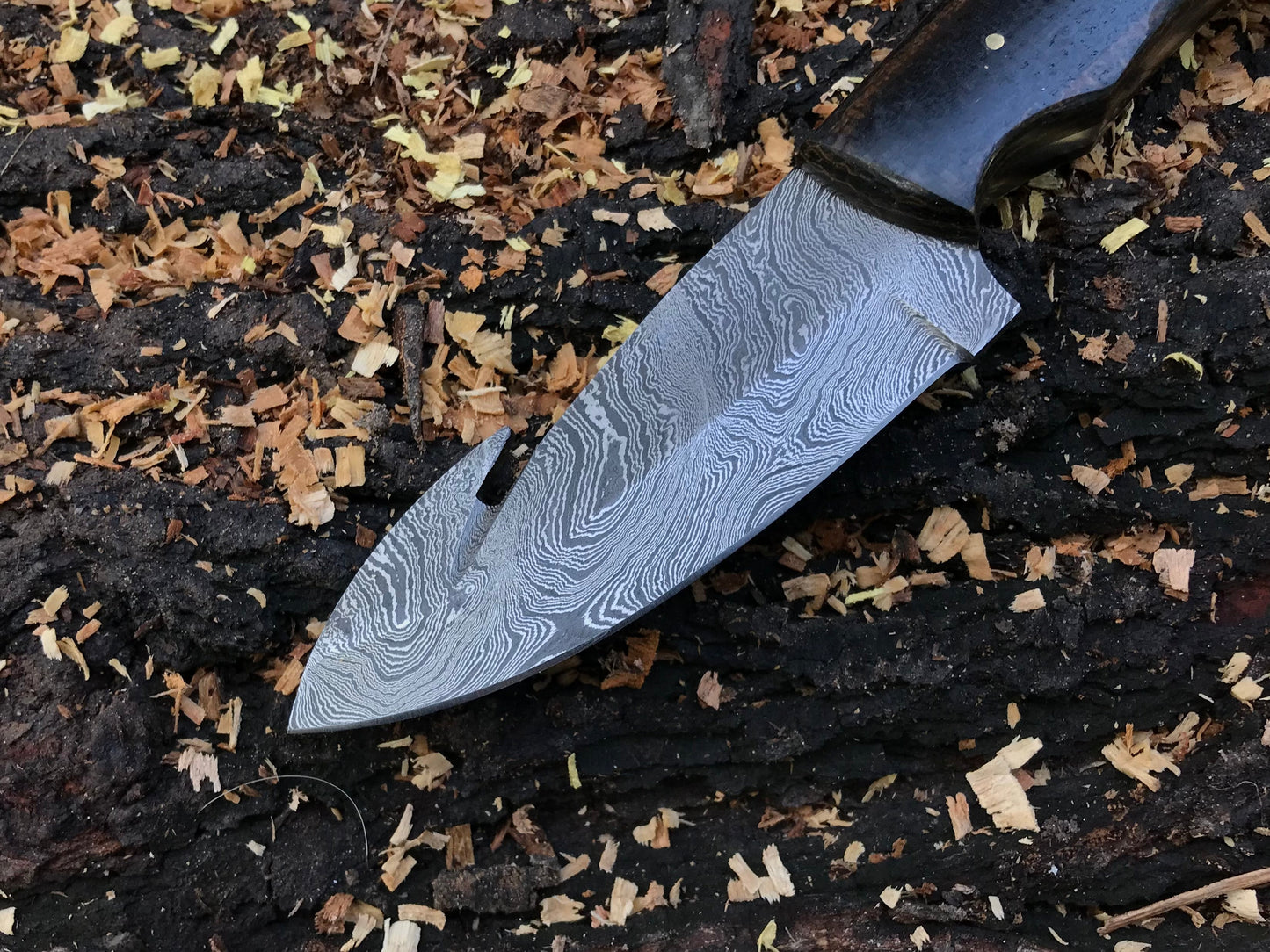 HS-591 Custom handmade Damascus gut hook hunting skinning knife best gift for him