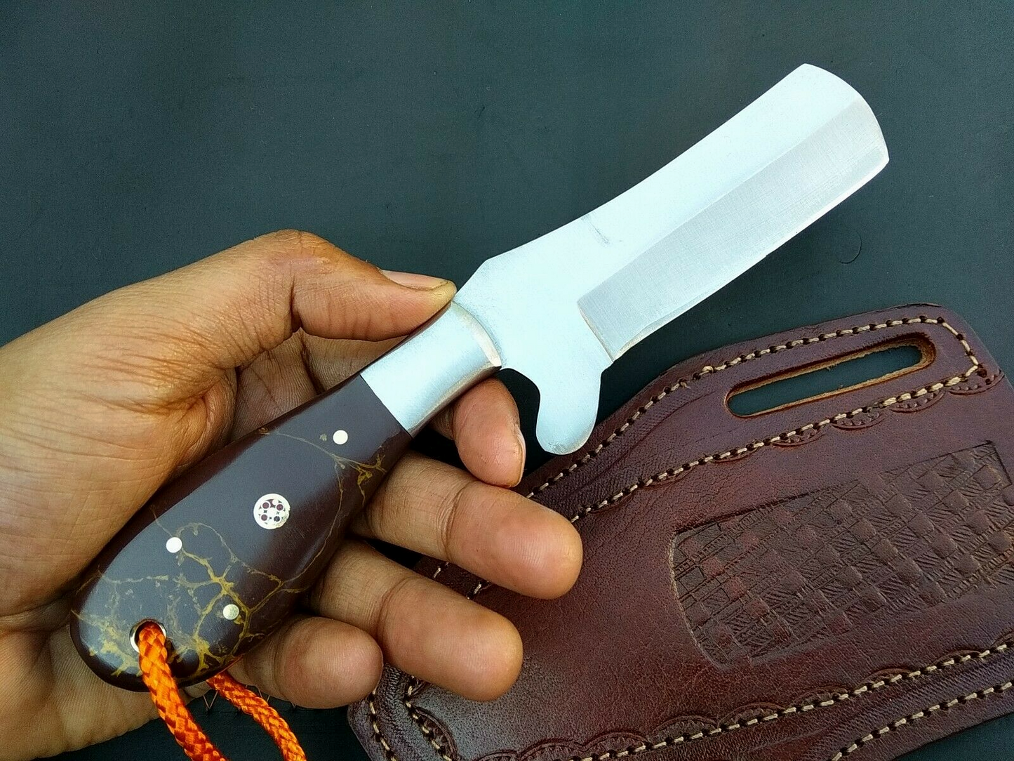 HS-992 Cowboy Knife Custom Handmade Tool Steel Rare Handle