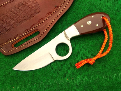 HS-986 Cowboy Knife Custom Handmade USA index Finger Tool Steel Skinner Knife