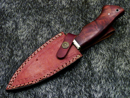 HS-377 '' Custom Hand Forged Railroad Spike Carbon Steel 10" Skinning Knife Wood