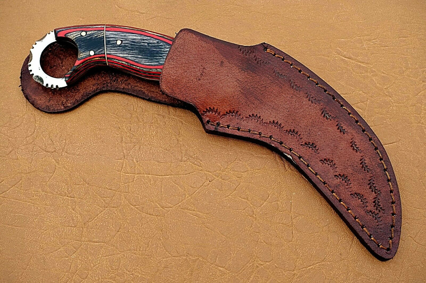 HS-914 Custom Handmade Damascus Karambit Knife With Hard Wood Handle