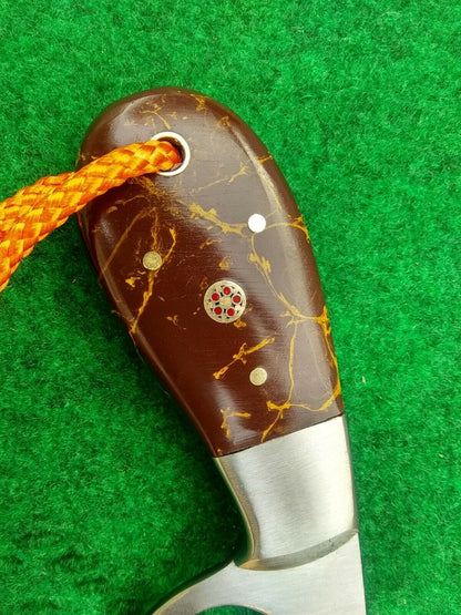 HS-986 Cowboy Knife Custom Handmade USA index Finger Tool Steel Skinner Knife