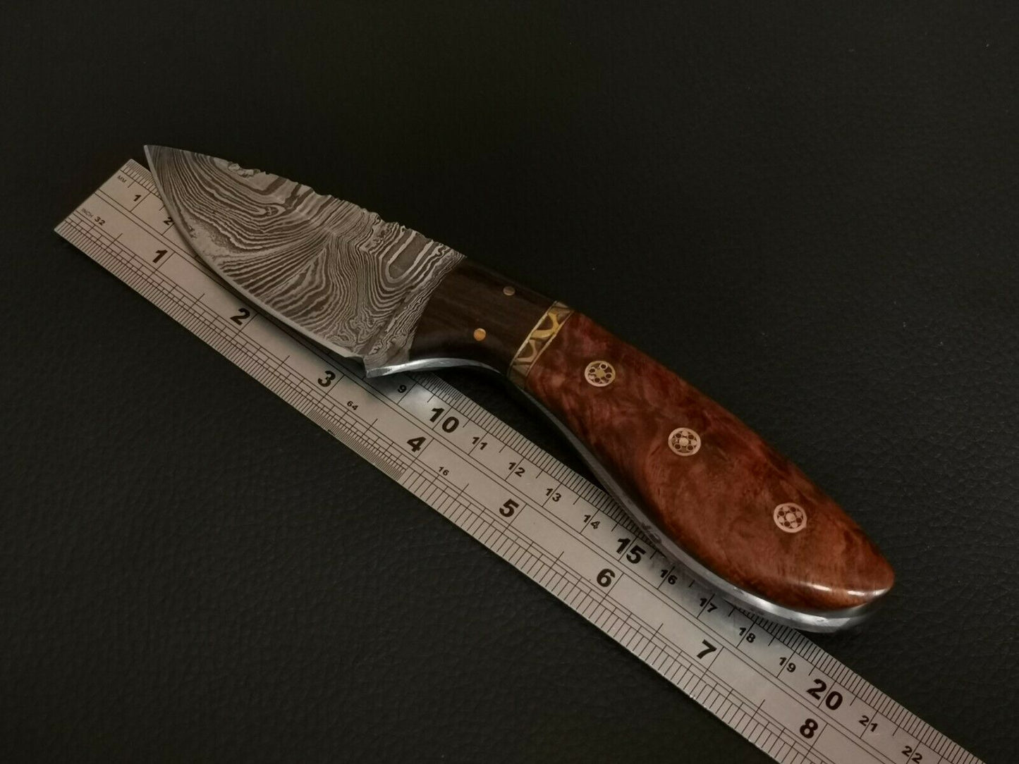HS-777 Custom Handmade Damascus Hunting-Skinner Knife With Wood Handle