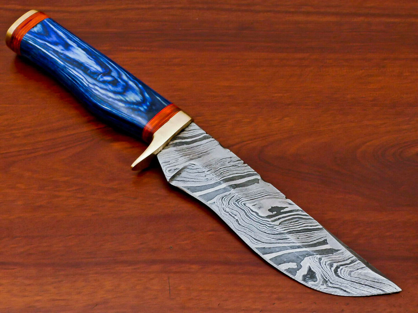 HS-476  Custom Handmade Damascus Hunting Knife With Hard Wood Handle