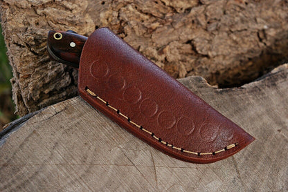 HS-738 Custom Handmade High Carbon Railroad Steel Mini Skinner Knife - Wood Handle