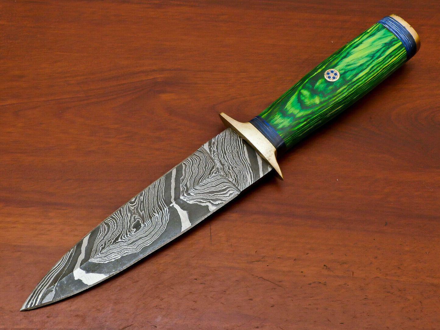 HS-866 Custom Handmade Damascus Dagger Knife With Hard Wood Handle