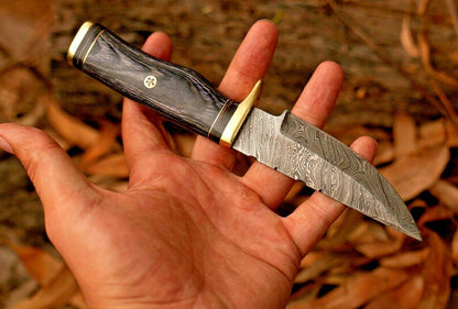 HS-761 Custom Handmade Damascus Steel Skinner Knife With Hard Wood Handle