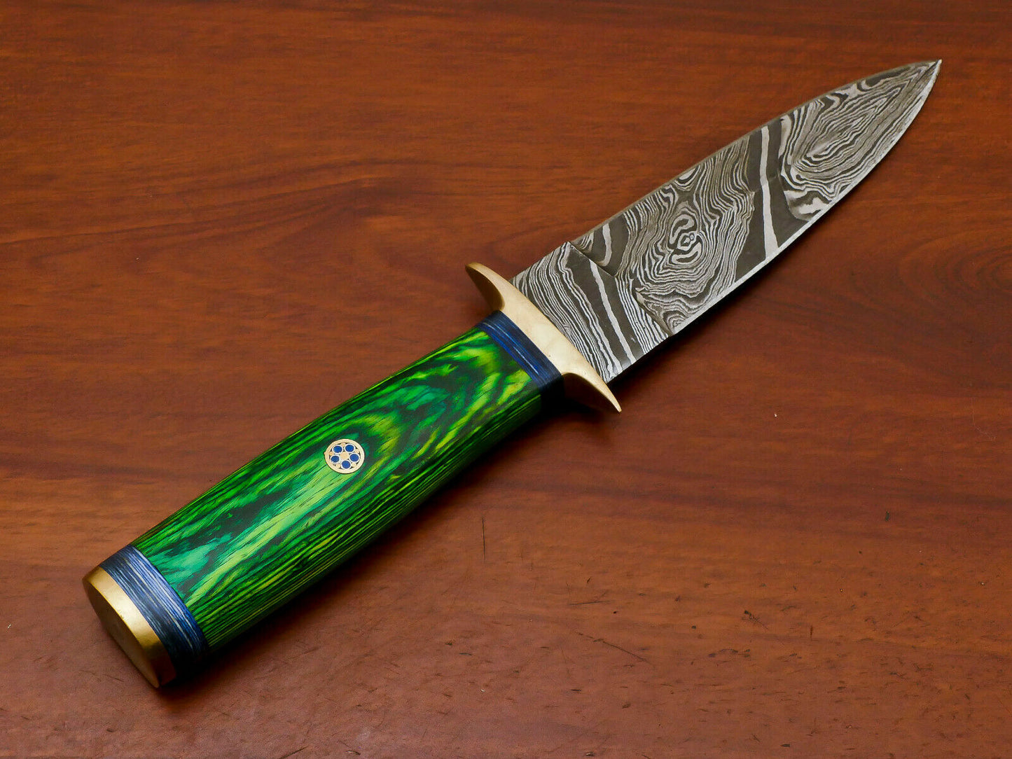 HS-866 Custom Handmade Damascus Dagger Knife With Hard Wood Handle