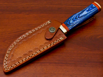 HS-476  Custom Handmade Damascus Hunting Knife With Hard Wood Handle