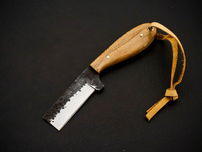 Hand Forged Carbon Steel Bull Cutter Knife 6.5" – Full Tang | HS-963