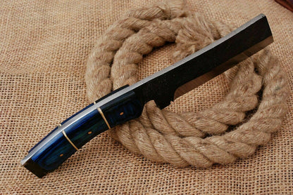 HS-465  Custom Handmade Railroad Steel Cleaver Knife With Hard Resin Handle