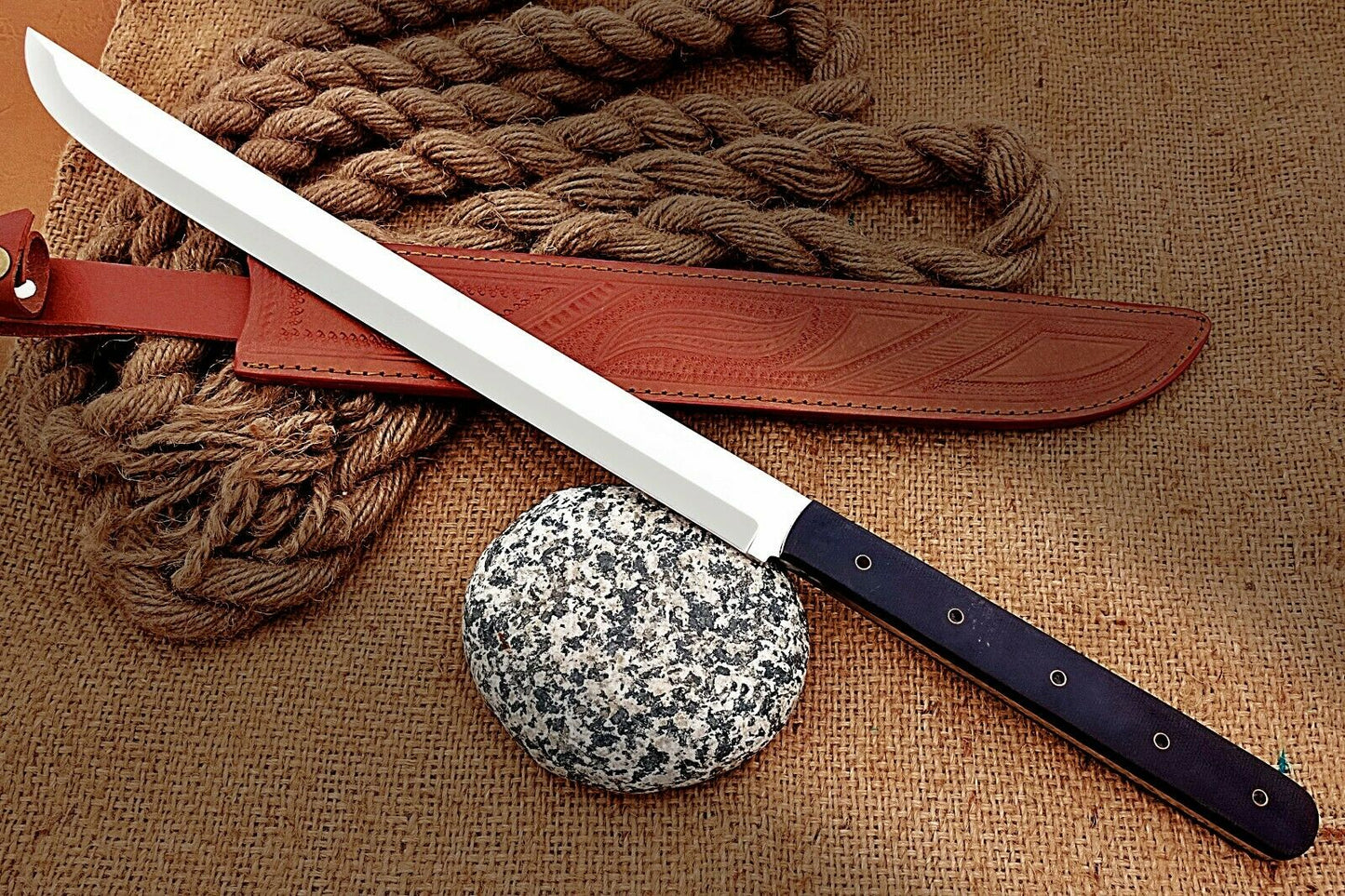 HS-1096 | Custom Handmade Steel D2 Fighter Hunting Combat Mini Sword knife With Resin Handle
