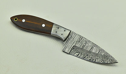 HS-586 8" Custom Handmade Damascus Steel Hunting Skinner knife With Rose Wood Handle