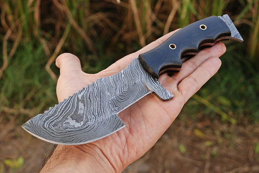 HS-939 Custom Handmade Damascus Hunting Tracker Knife With Micarta Sheet Handle