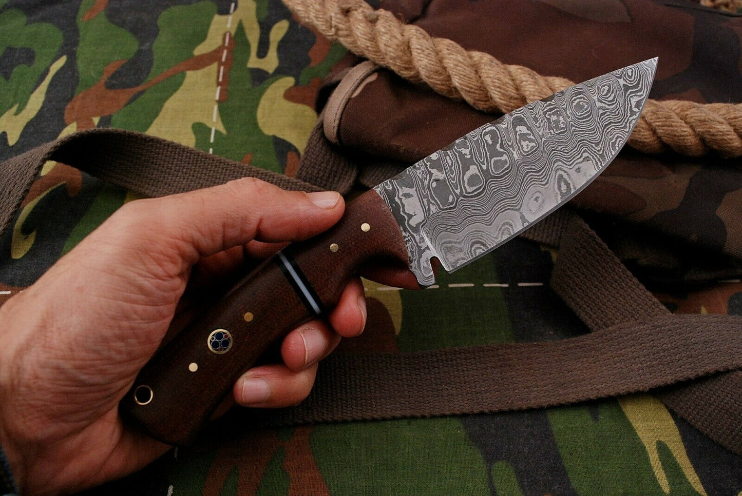 Damascus Hunting Skinner Knife – Micarta Handle | HS-358