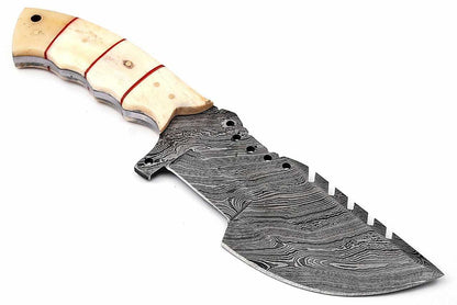 HS-935 Custom Handmade Damascus Steel Tracker-Hunting Knife With Camel Bone Handle