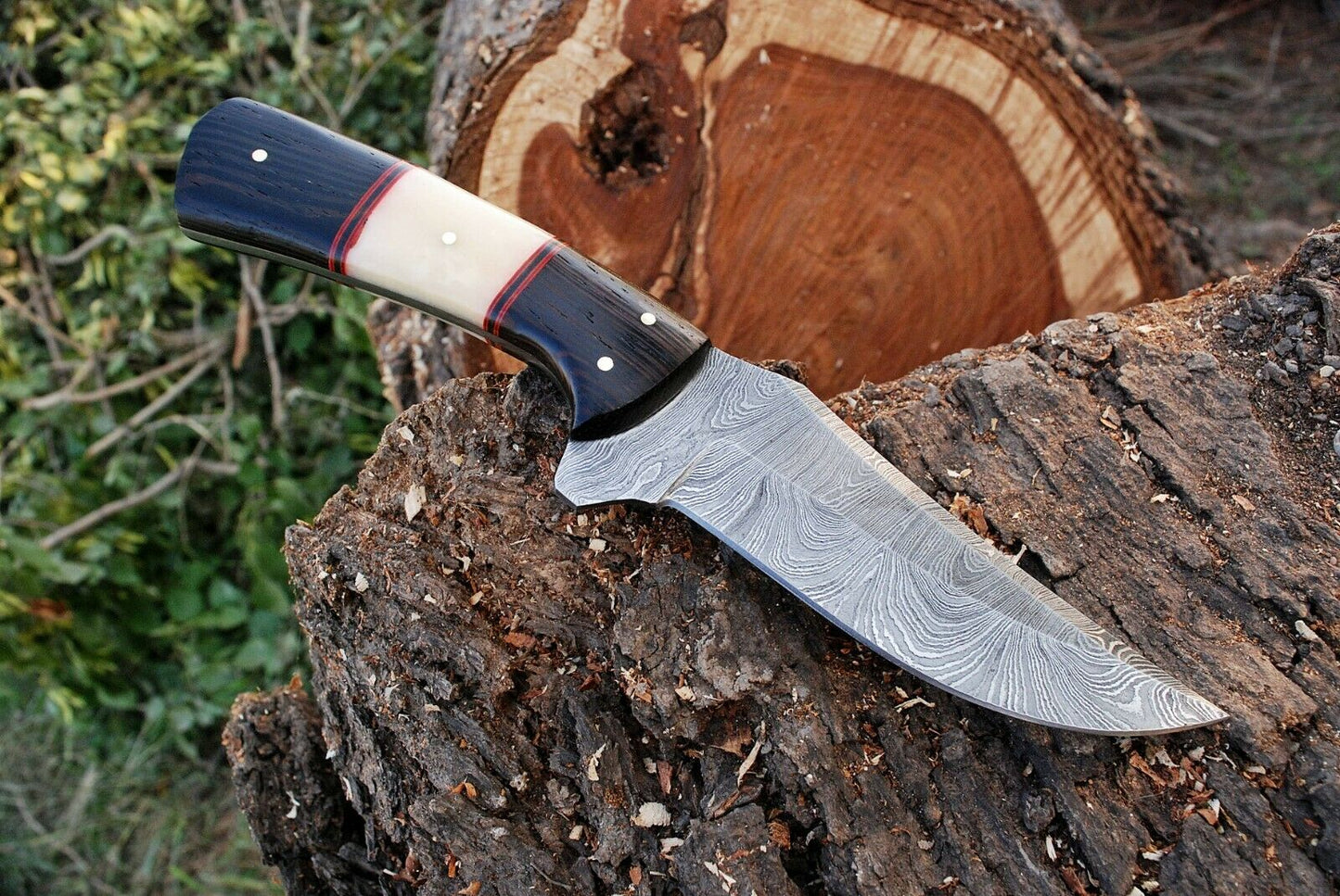 HS-362 '' Handmade Forged Damascus Steel Hunting Skinner Fix Blade Knife