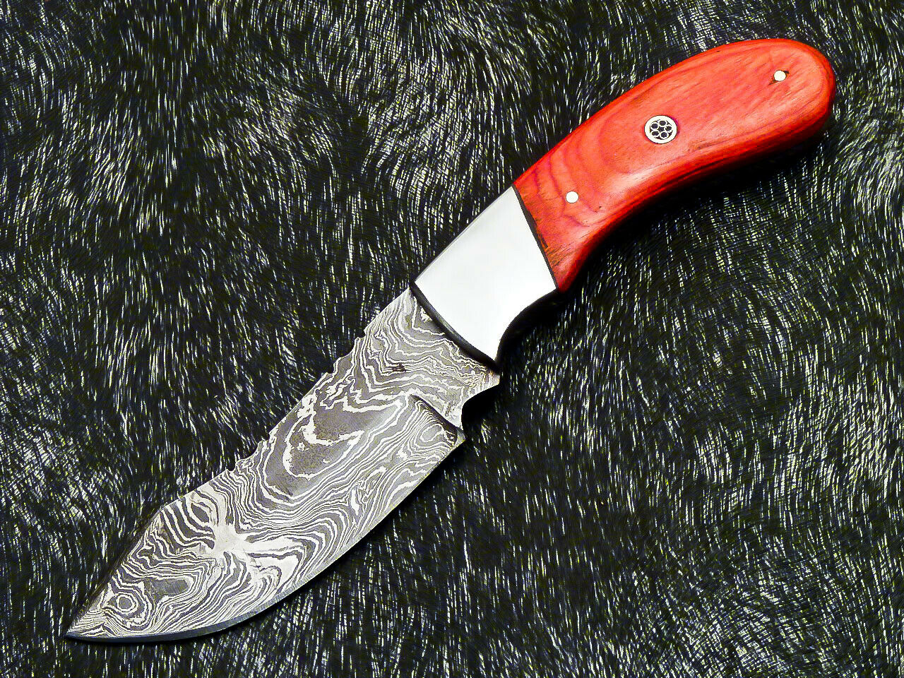 HS-582 Custom Hand Forged Damascus Steel 8" Hunting Knife - Pakka Wood