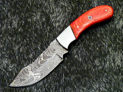 HS-582 Custom Hand Forged Damascus Steel 8" Hunting Knife - Pakka Wood