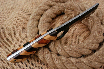 HS-1004 | Custom Handmade High Carbon Steel Skinner/Bull Cutter Knife With Wood Handle