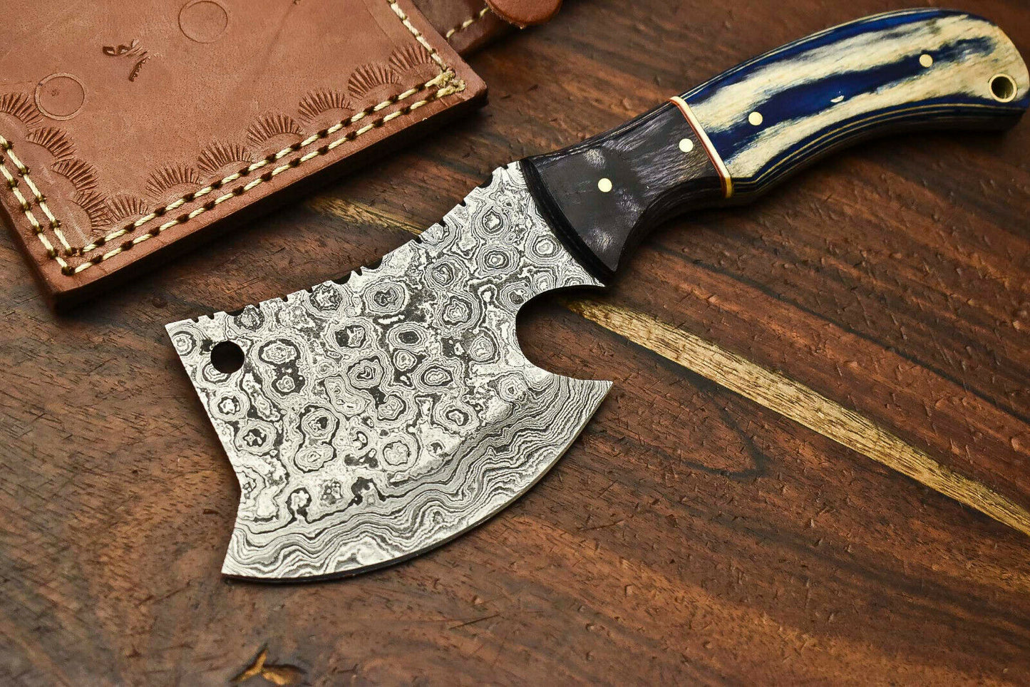 HS-1050 Handmade Damascus Axe Camping Full Tang axe Mini Axe Top Quality axe HS Knives Store