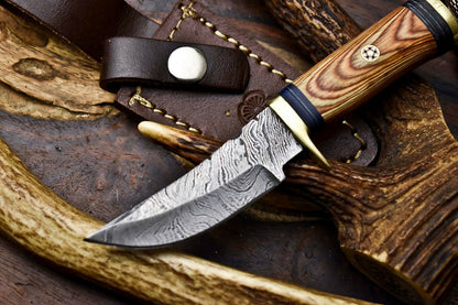 HS-717 Custom Handmade Awesome Wood Handle Damascus Steel Skinner Knife - Best Price