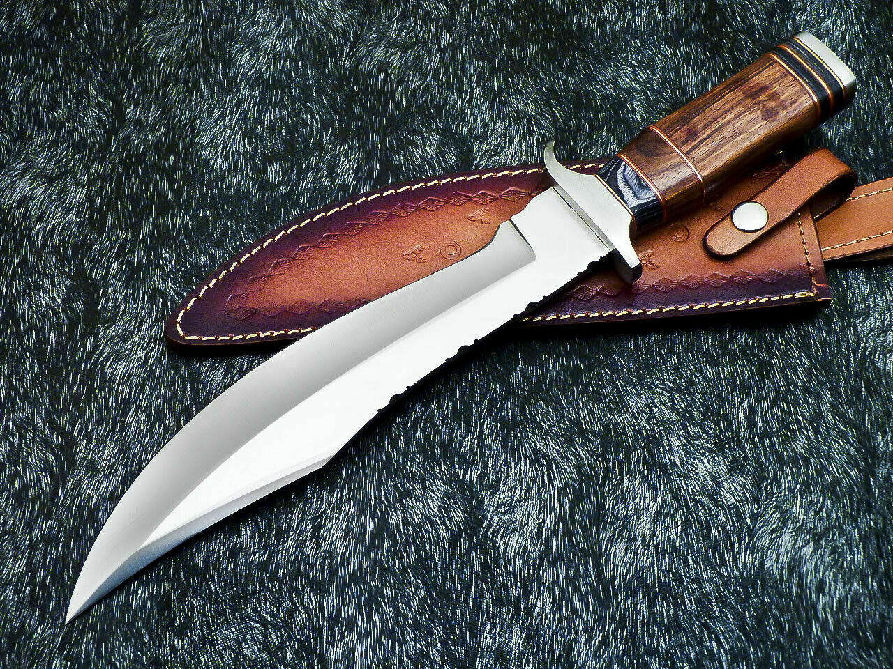 HS-313 Custom Handmade D2 TOOL Steel Blade 15" Bowie Hunting Knife Hard Wood