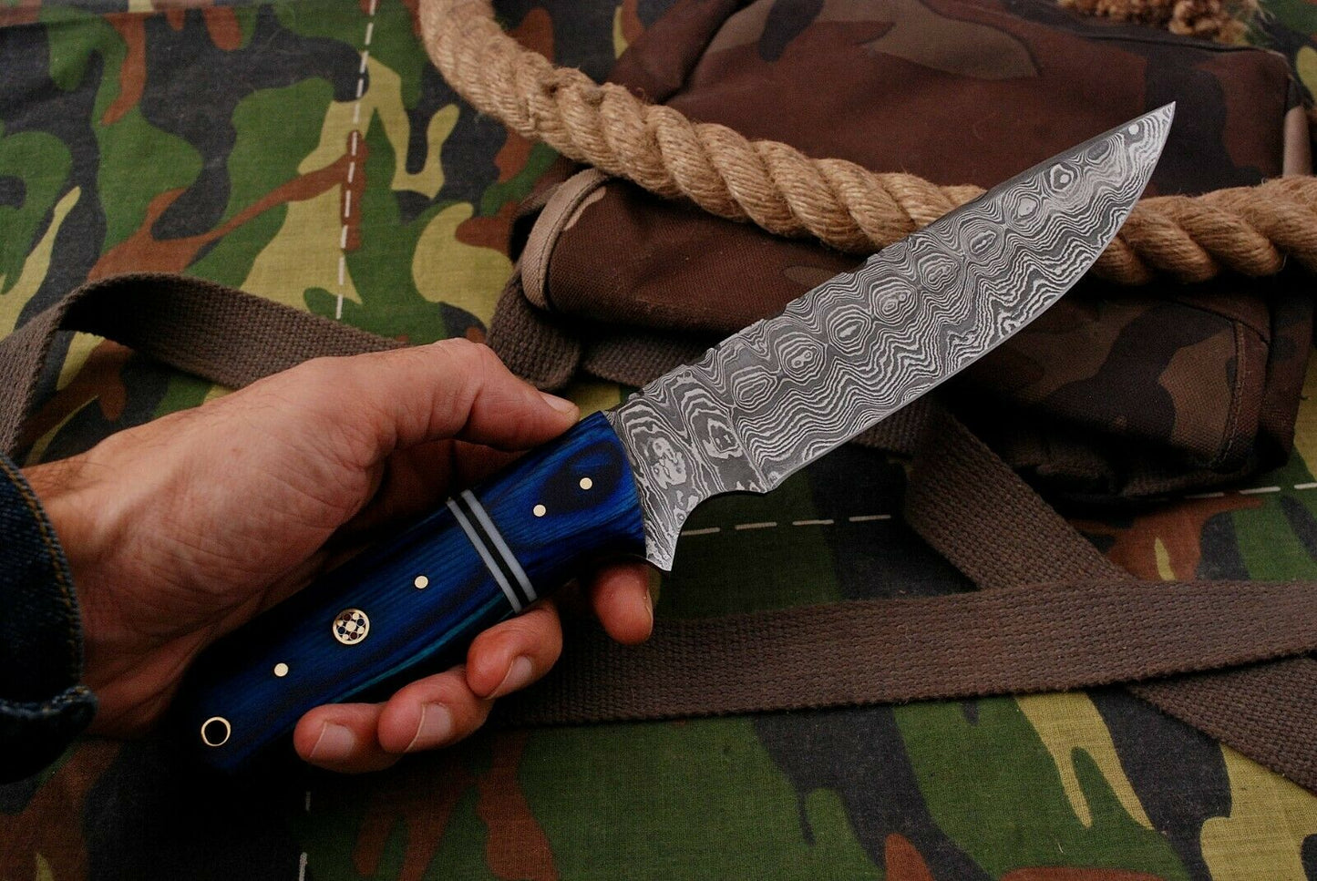 Damascus Large Hunting Skinner Knife 11.5" – Pakkawood | HS-359