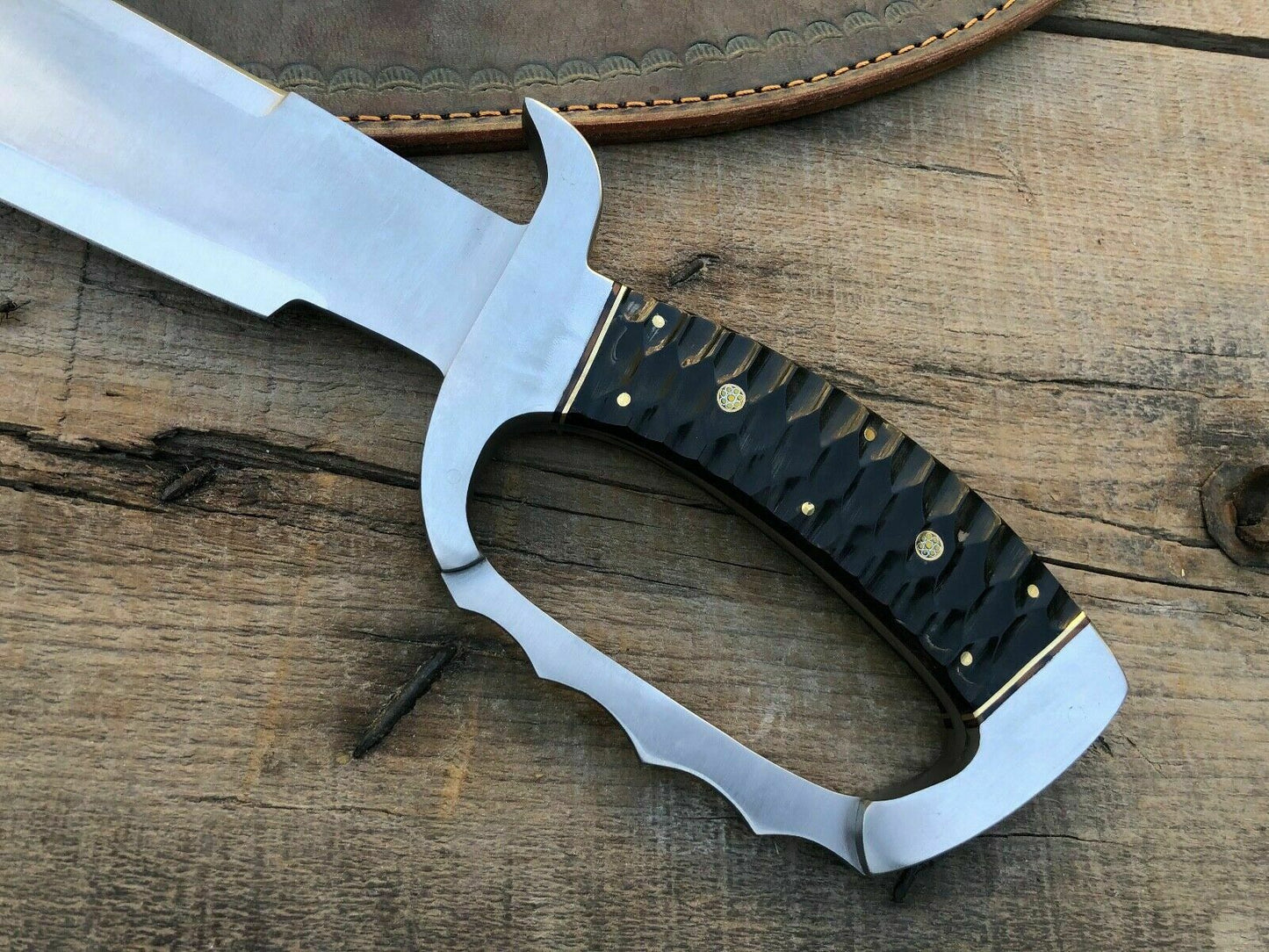 HS-385 '' Custom Handmade D2 Steel Hunting Skinner Dagger Bowie Knife W/Sheath