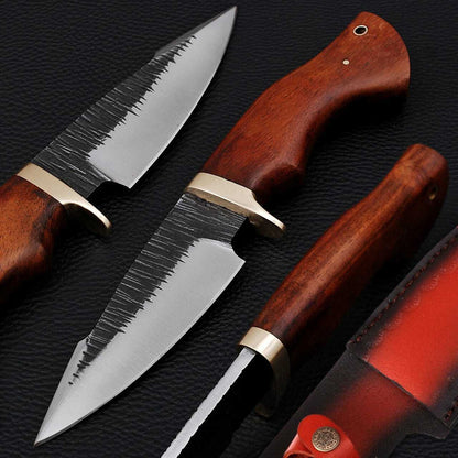 HS-469 Custom Handmade High Carbon Steel Hunting Edc Knife With Rose Wood Handle