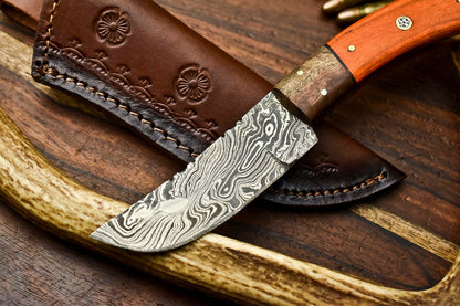 HS-621 Handmade Damascus Skinning Blade Camping Full Tang Knife
