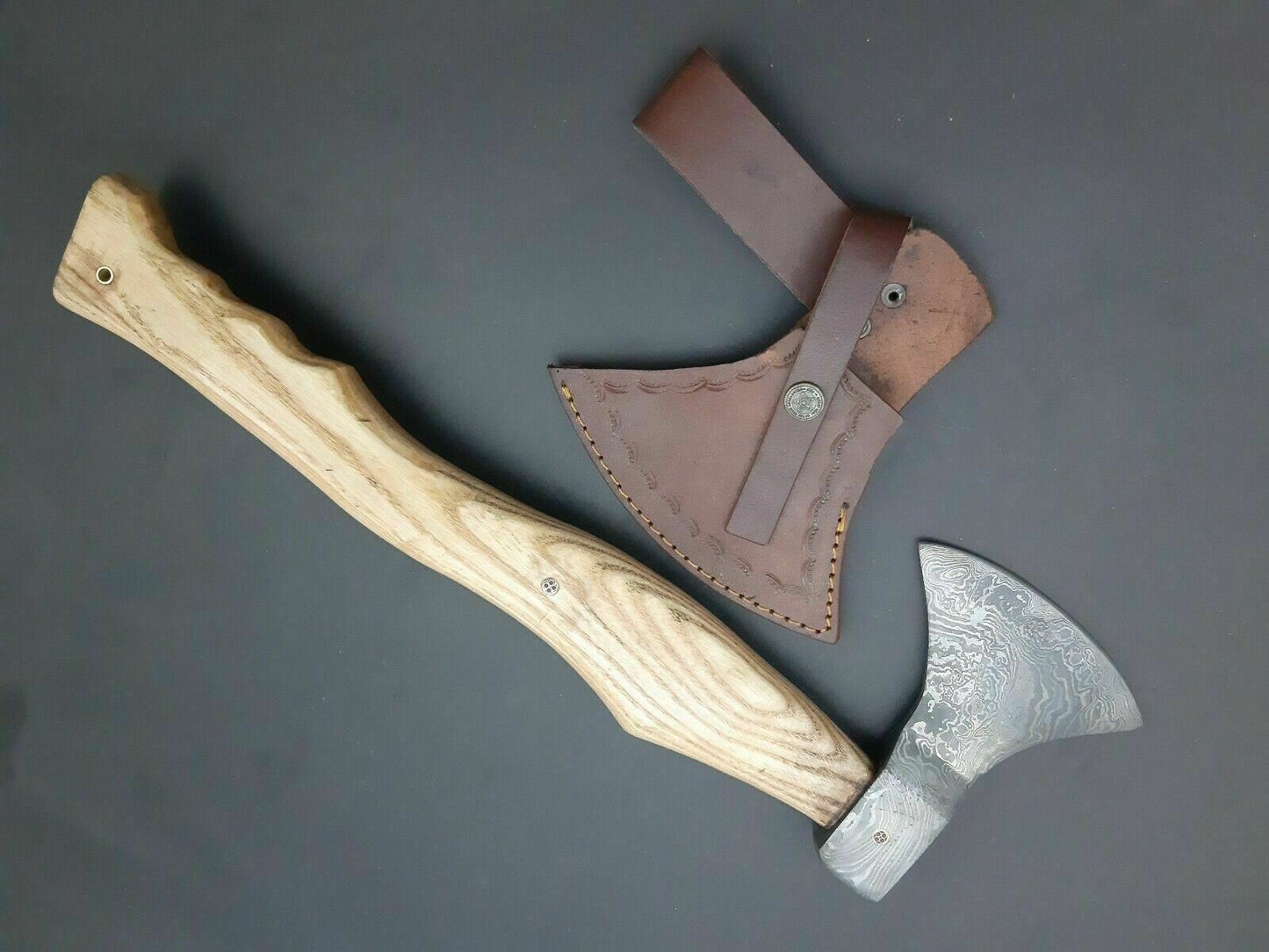 Damascus Tomahawk Axe – Olive Wood Handle | 512 Layers | HS-1023