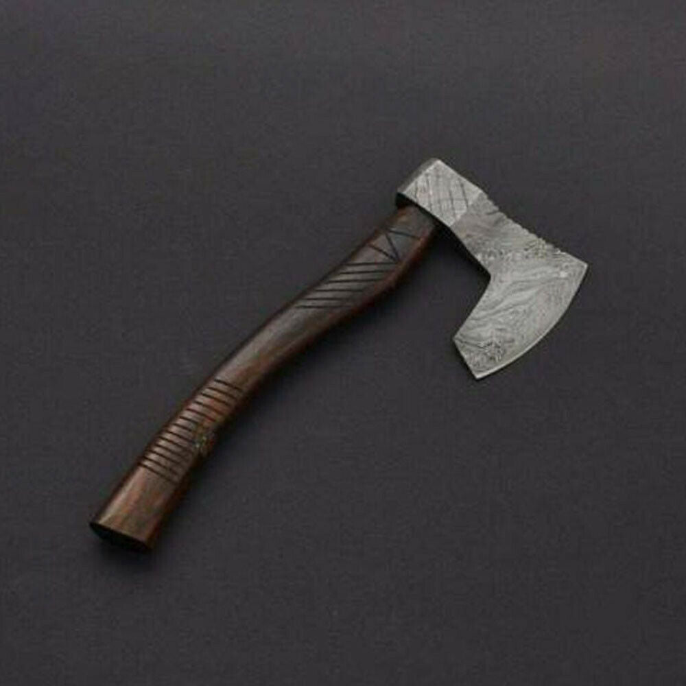 Handmade Damascus Steel Viking Axe – Rose Wood Handle | Hunting Axe | HS-1015